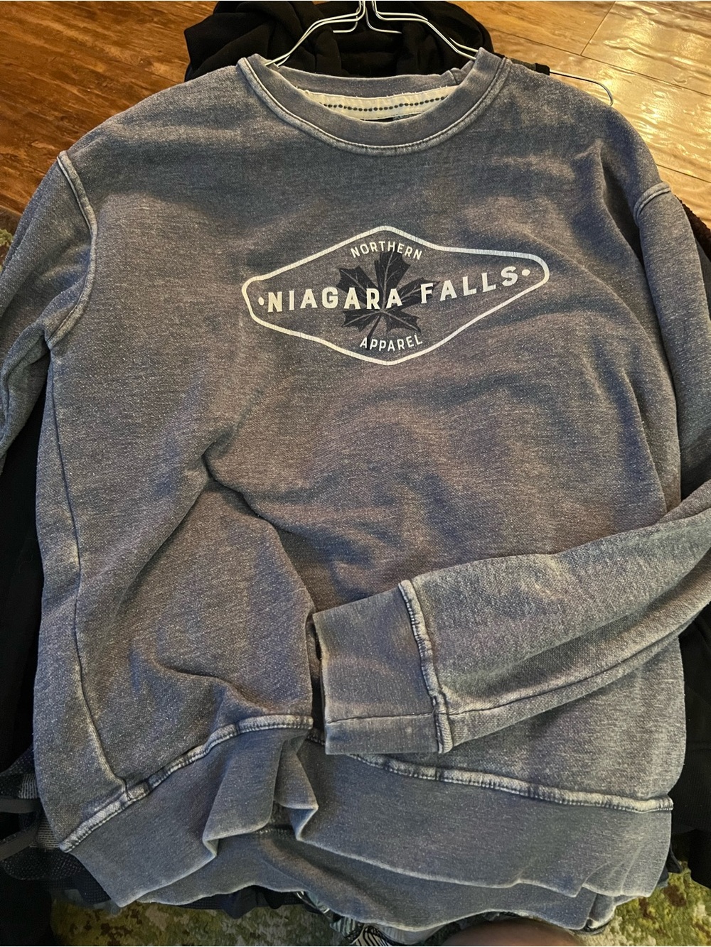 Niagara Falls Northern Apparel Blue Crewneck Sweatshirt fits like a medium